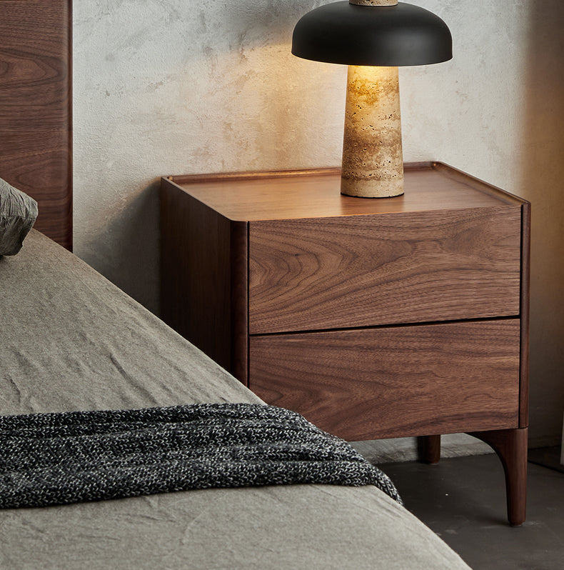 Mazonvintage-Sophisticated Black Walnut Wood Nightstand