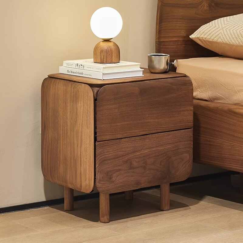 Mazonvintage-Sophisticated Black Walnut Wood Bedside Organizer