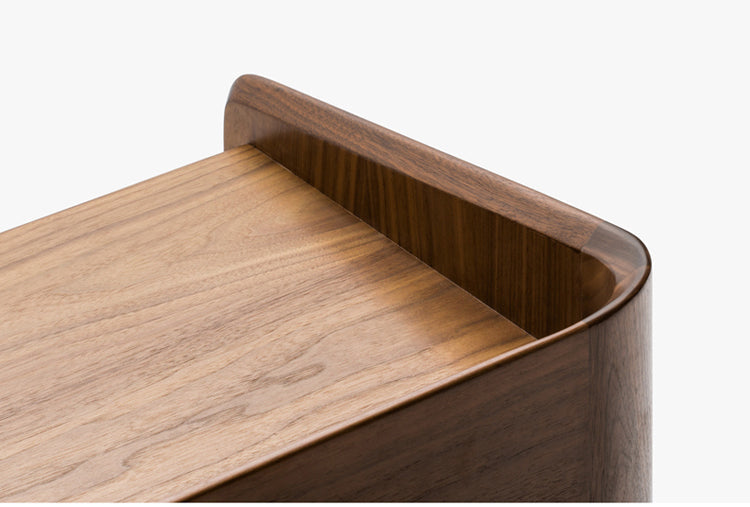 Mazonvintage-Elegant Walnut Wood Nightstand with Open Space