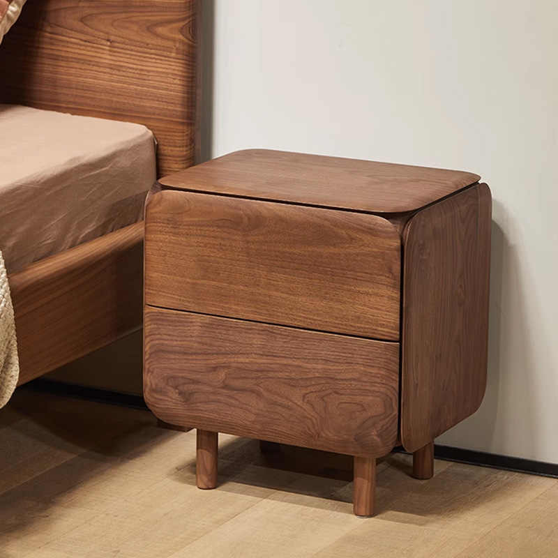 Mazonvintage-Sophisticated Black Walnut Wood Bedside Organizer