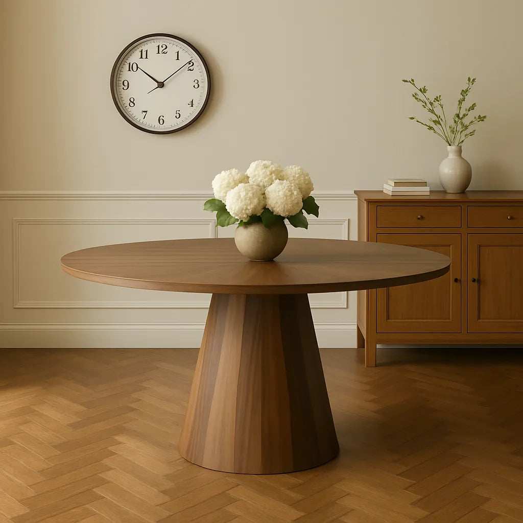 Sculptural Round Dining Table Commands Attention