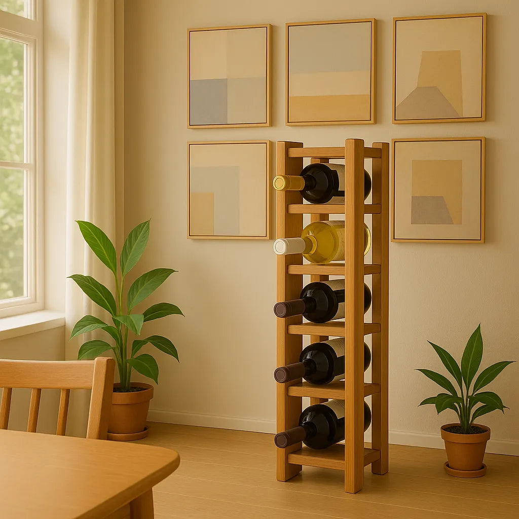 Slim Wine Rack Maximizes Vertical Bottle Storage