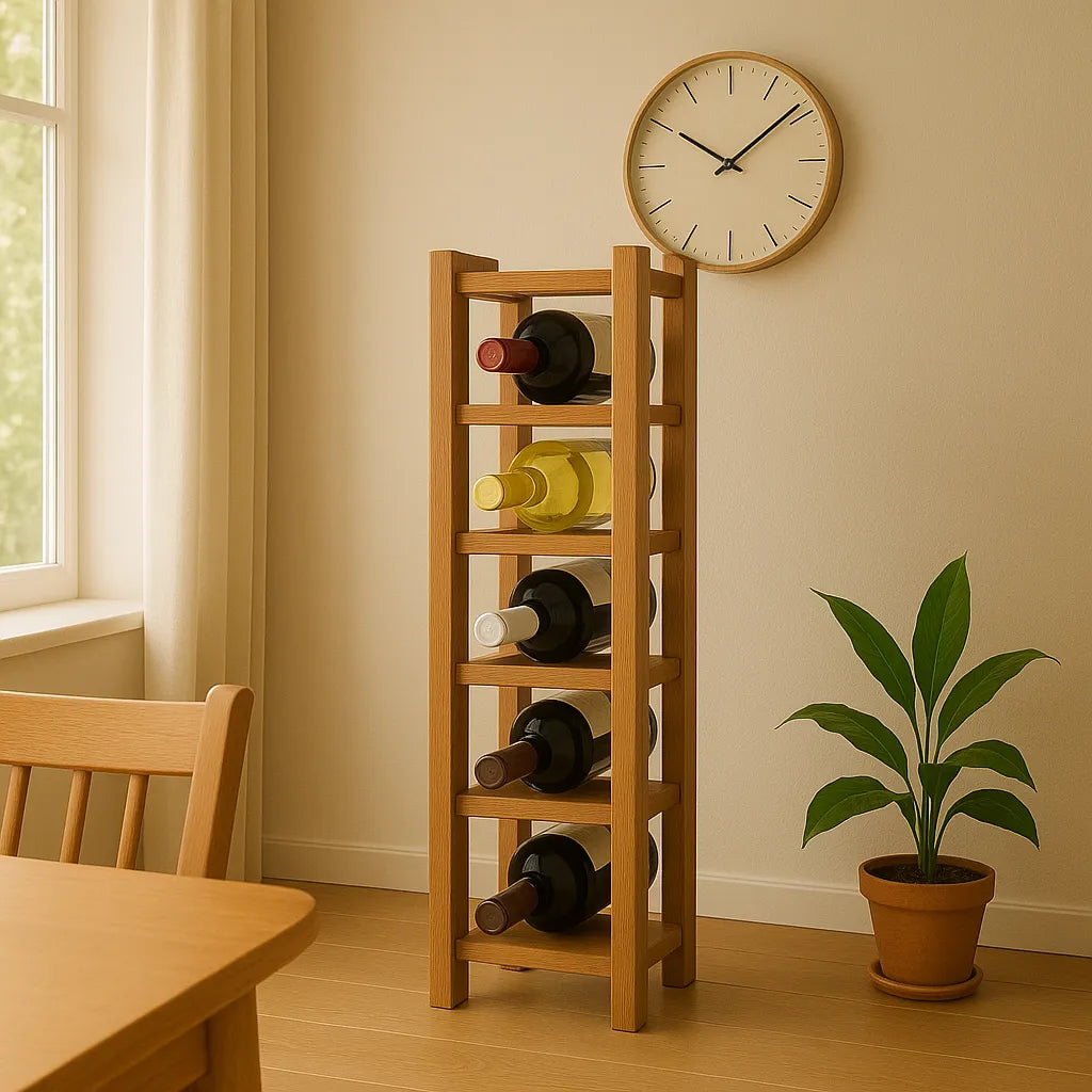 Slim Wine Rack Maximizes Vertical Bottle Storage