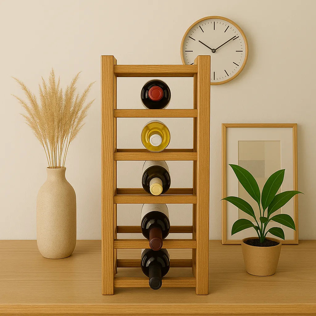Slim Wine Rack Maximizes Vertical Bottle Storage