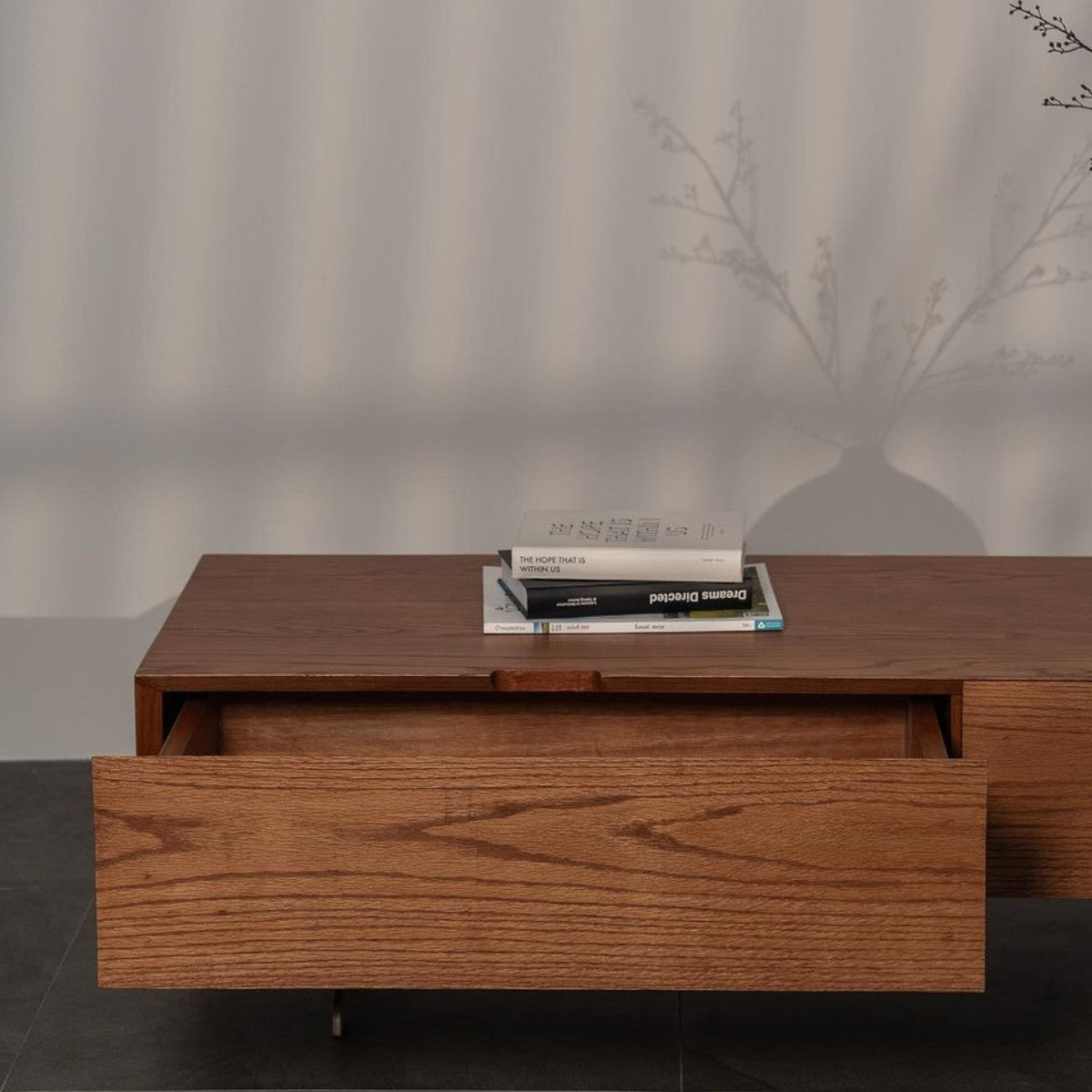 Caron Red Oak Wood TV Unit