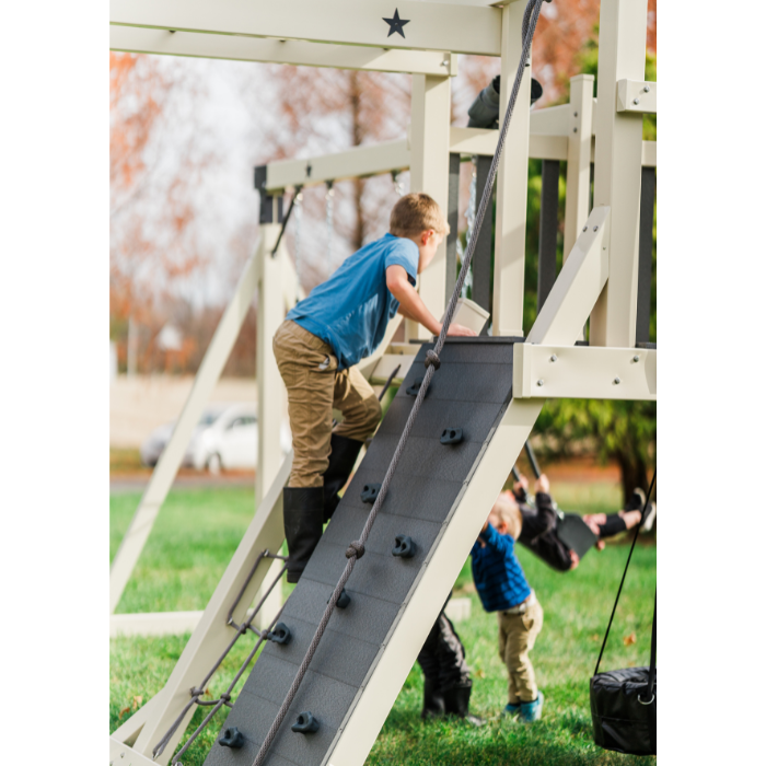 Comet Vinyl Swing Set with Monkey Bars