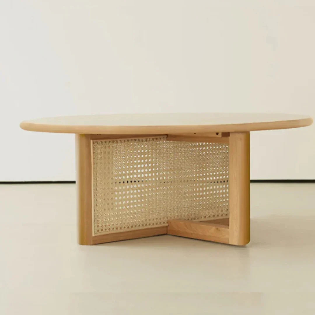 Dax Ash Wood & Rattan Coffee Table