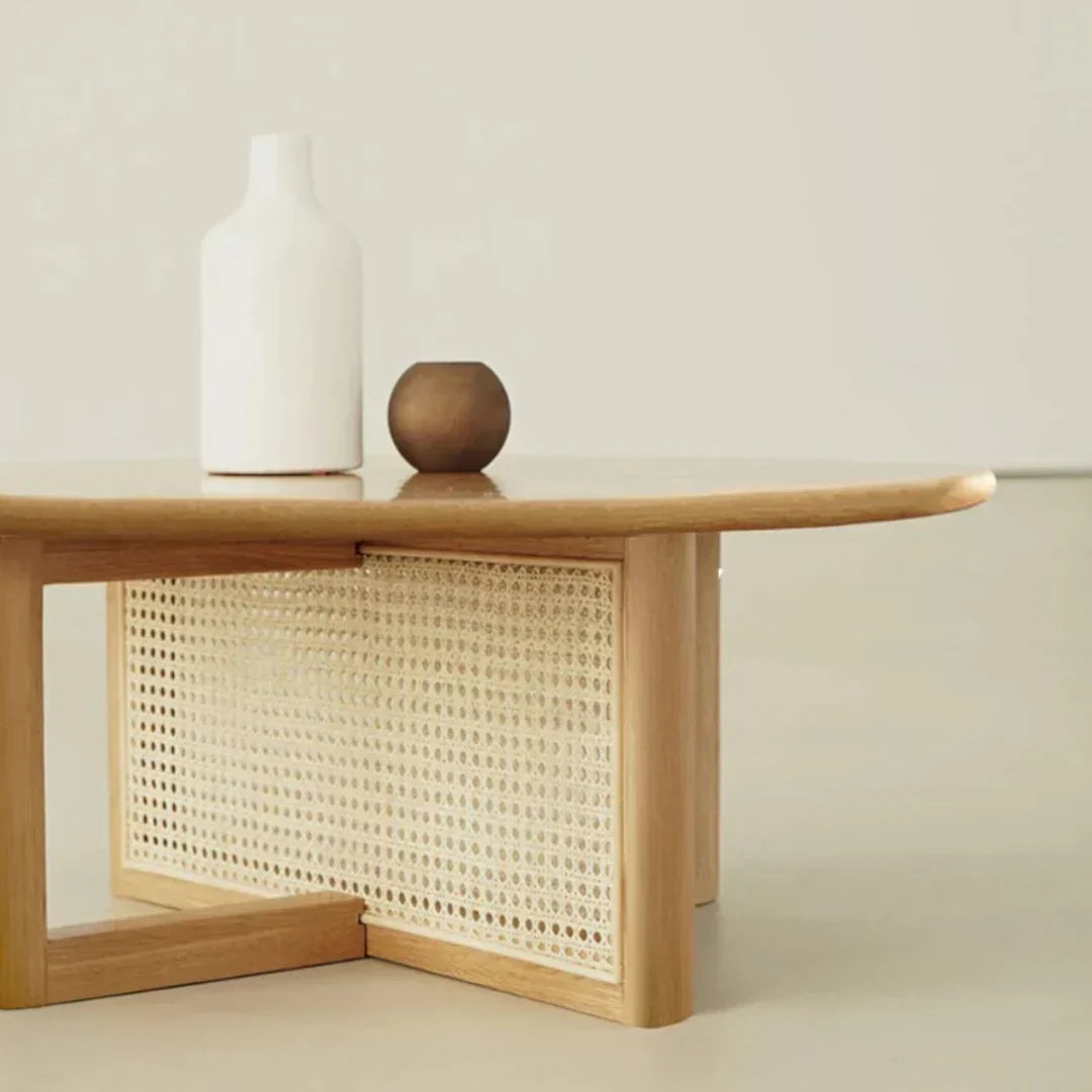 Dax Ash Wood & Rattan Coffee Table