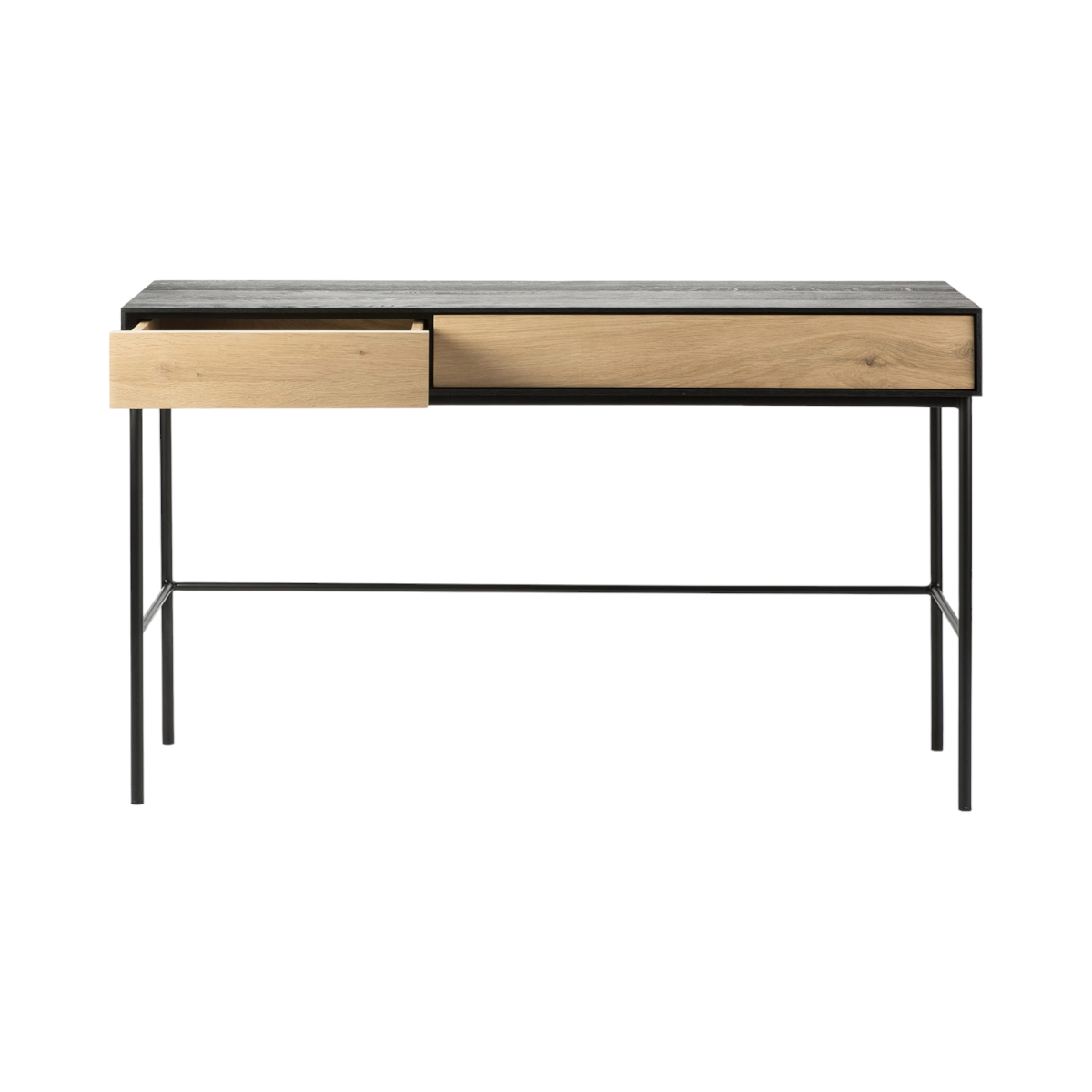 Earl Oak Wood Console Table With Stool