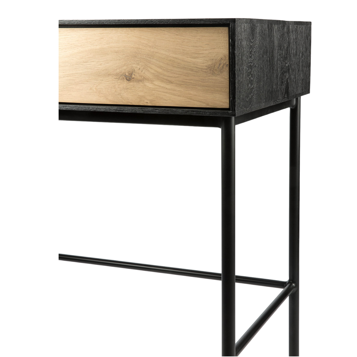 Earl Oak Wood Console Table With Stool