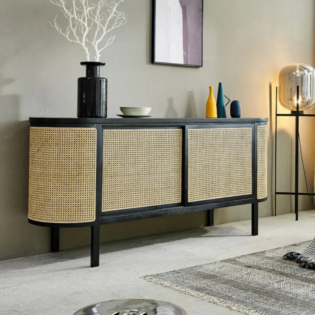Edric Ash Wood & Rattan Sideboard