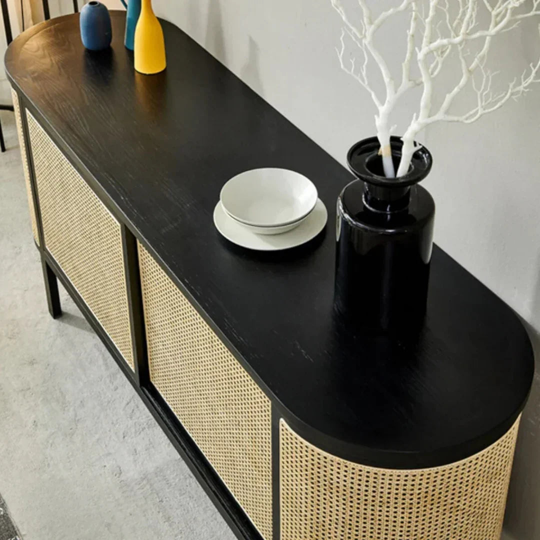Edric Ash Wood & Rattan Sideboard
