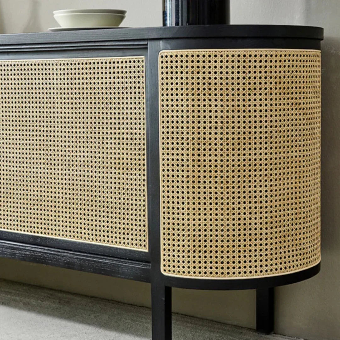 Edric Ash Wood & Rattan Sideboard