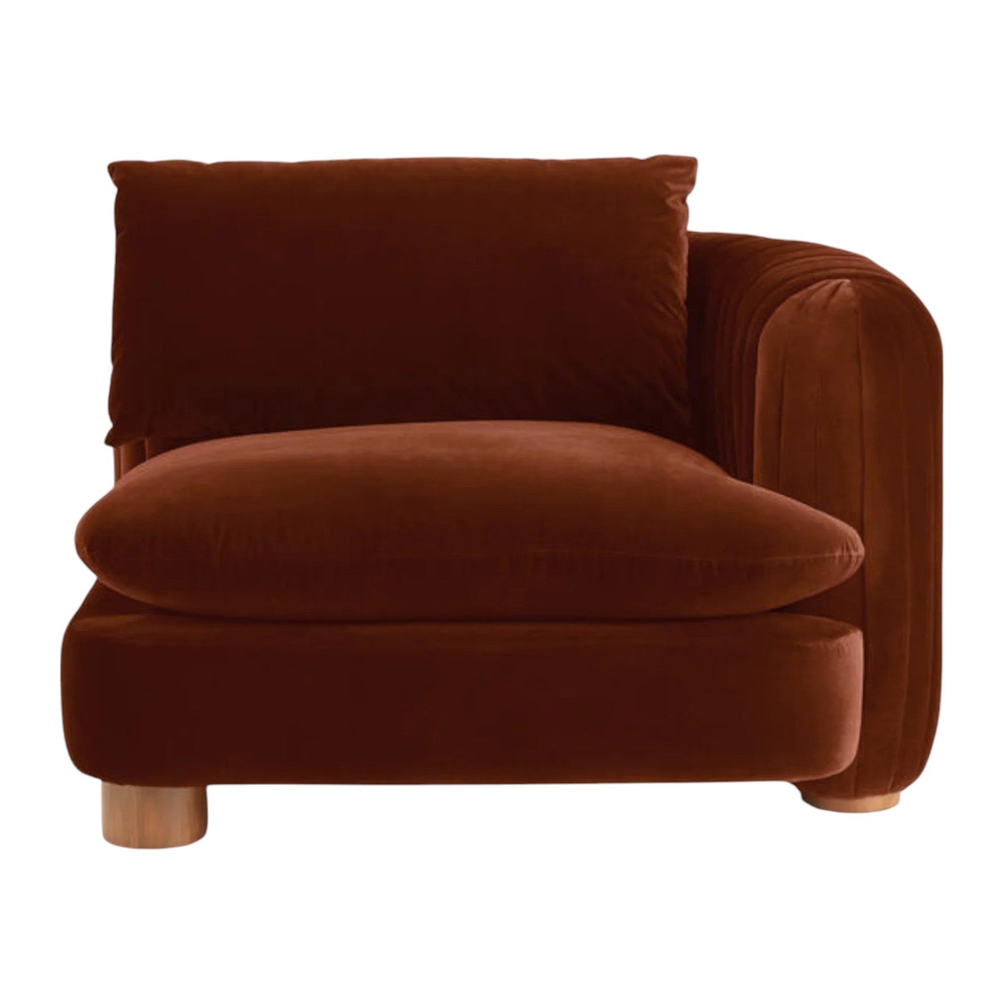 Eilis Teak Wood & Fabric 3 Seater Sofa