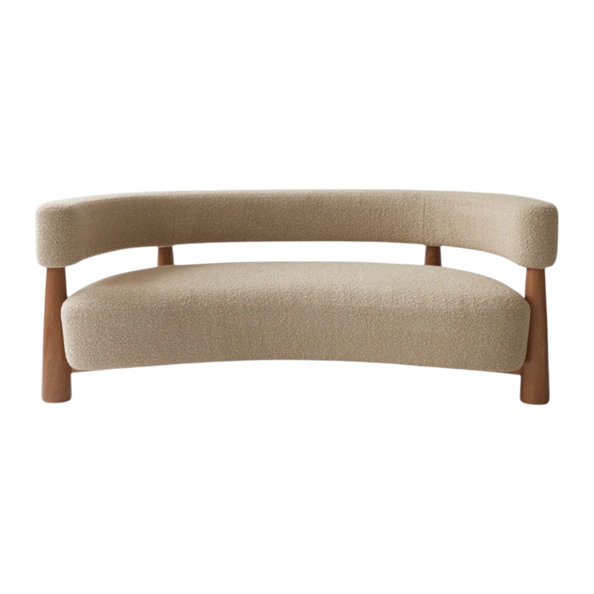 Eleven Oak Wood & Boucle 3+1+1 Sofa