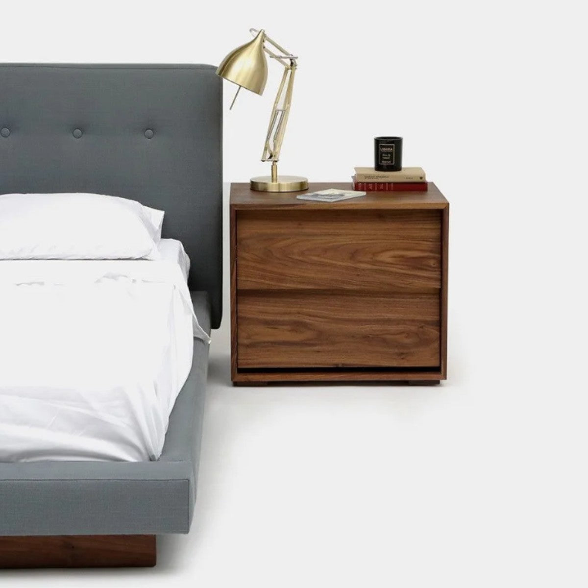 Fabian Walnut Wood Bedside