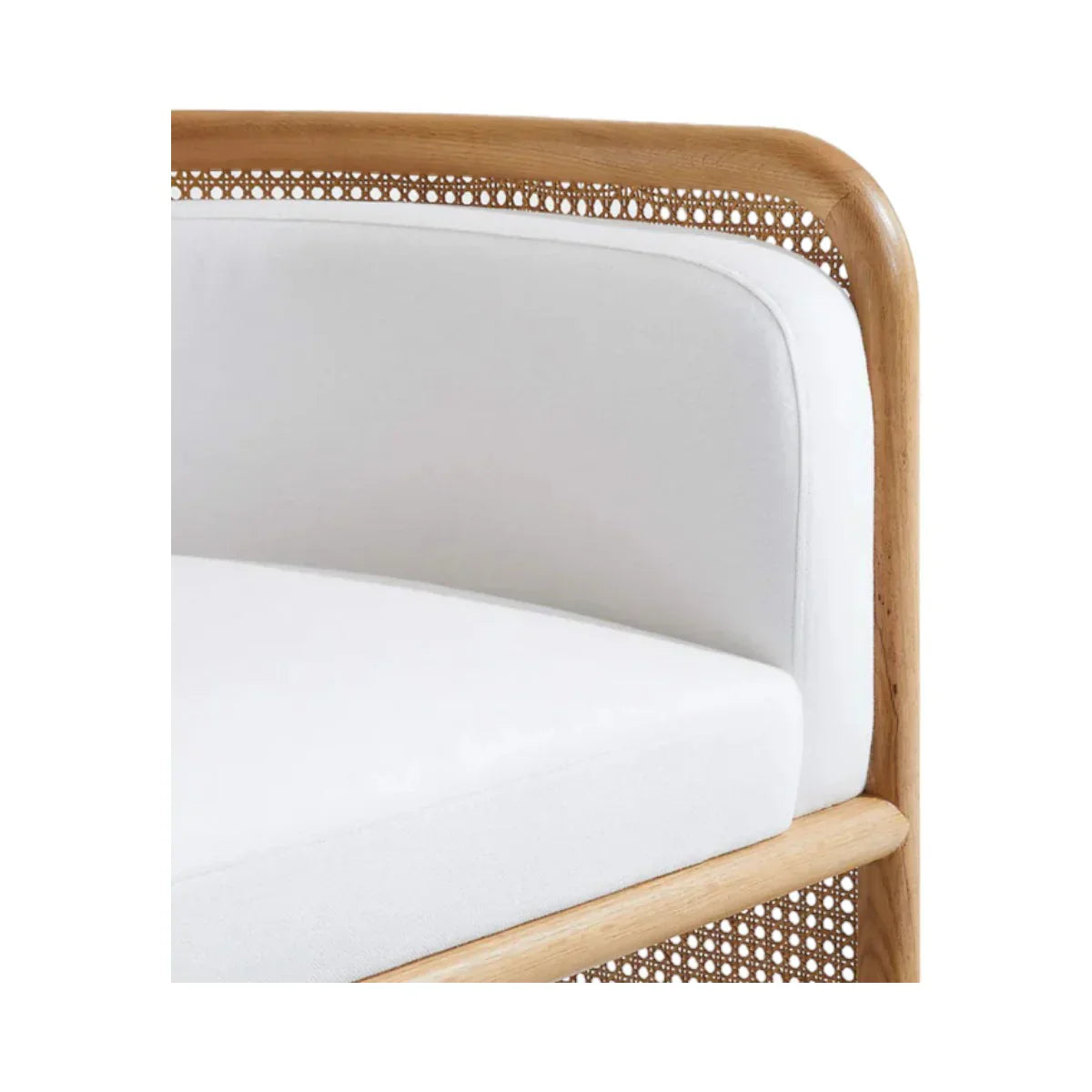 Galvan Ash Wood & Rattan 3 Seater Sofa