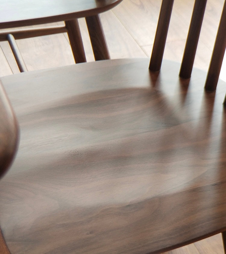 Mazonvintage-Windsor High Back Black Walnut Wood Chair