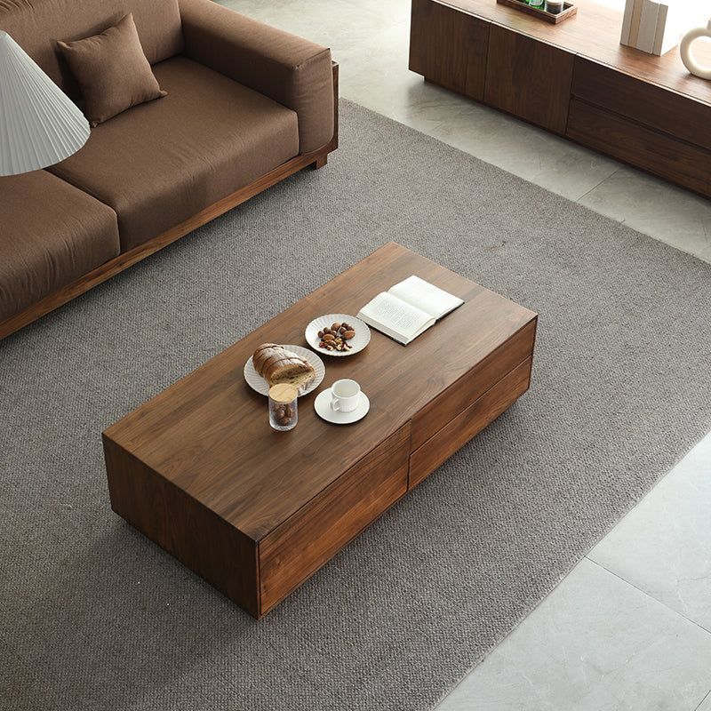 Mazonvintage-Crescent Double-Sided Design Black Walnut Wood Coffee Table