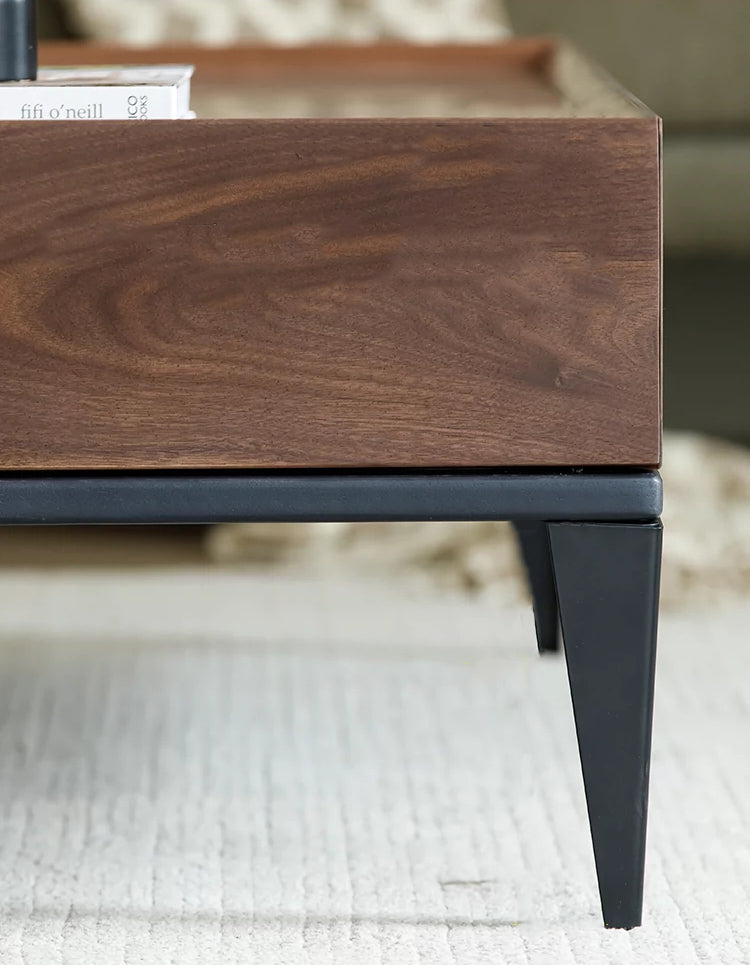 Mazonvintage-TimberWave Large Square Real Walnut Wood Coffee Table