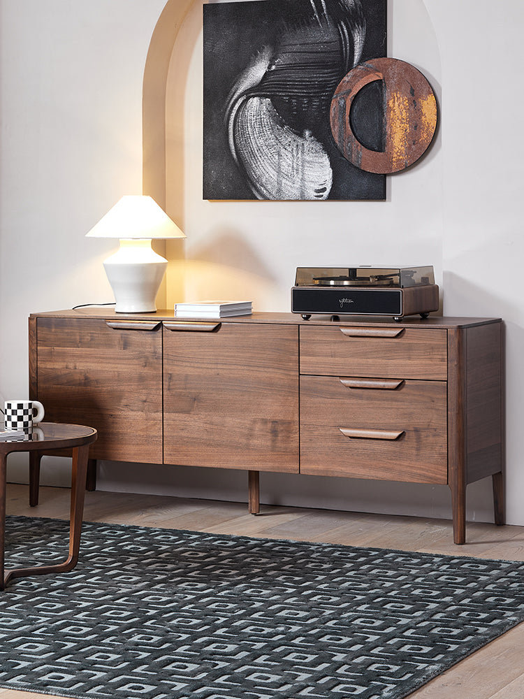 Mazonvintage-Sophisticated Chic Black Walnut Wood Sideboard
