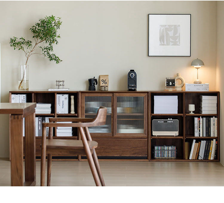 Mazonvintage-Crescendo Solid Walnut Wood Cube Bookcase