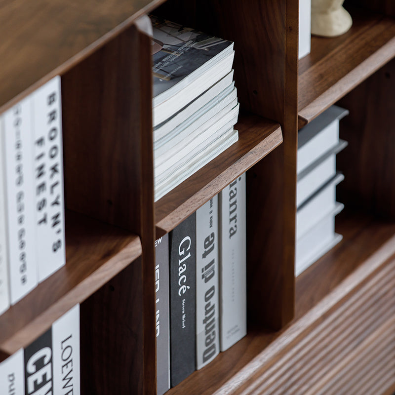Mazonvintage-Crescendo Solid Walnut Wood Cube Bookcase