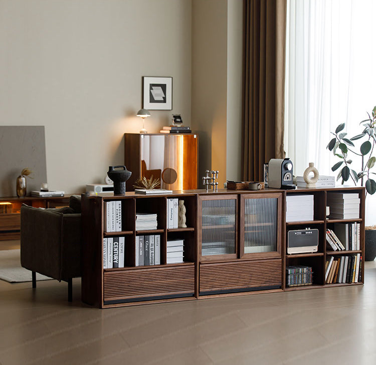 Mazonvintage-Crescendo Solid Walnut Wood Cube Bookcase
