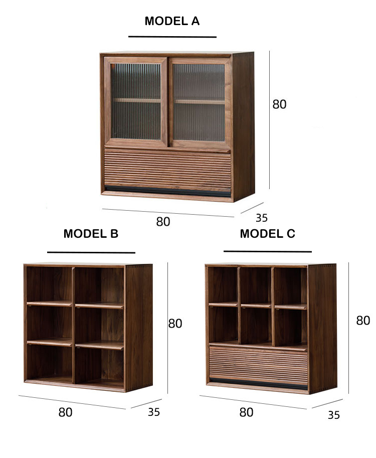 Mazonvintage-Crescendo Solid Walnut Wood Cube Bookcase