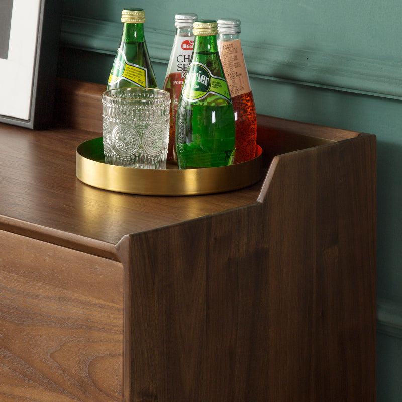 Mazonvintage-Minimalism Solid American Black Walnut Wood Kitchen Cabinet