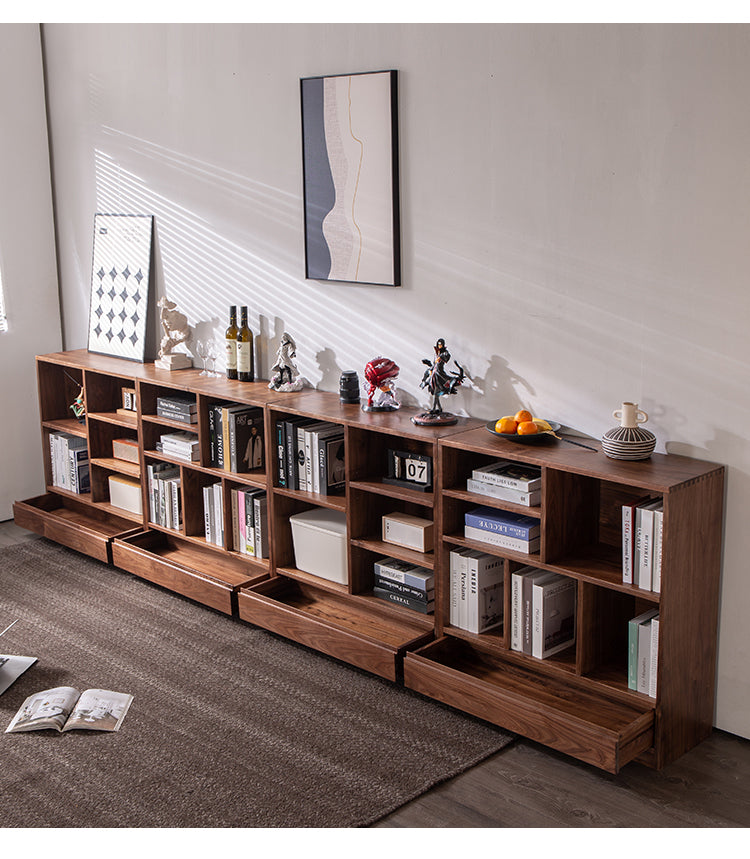 Mazonvintage-Harmonic Solid Walnut Square Bookcase