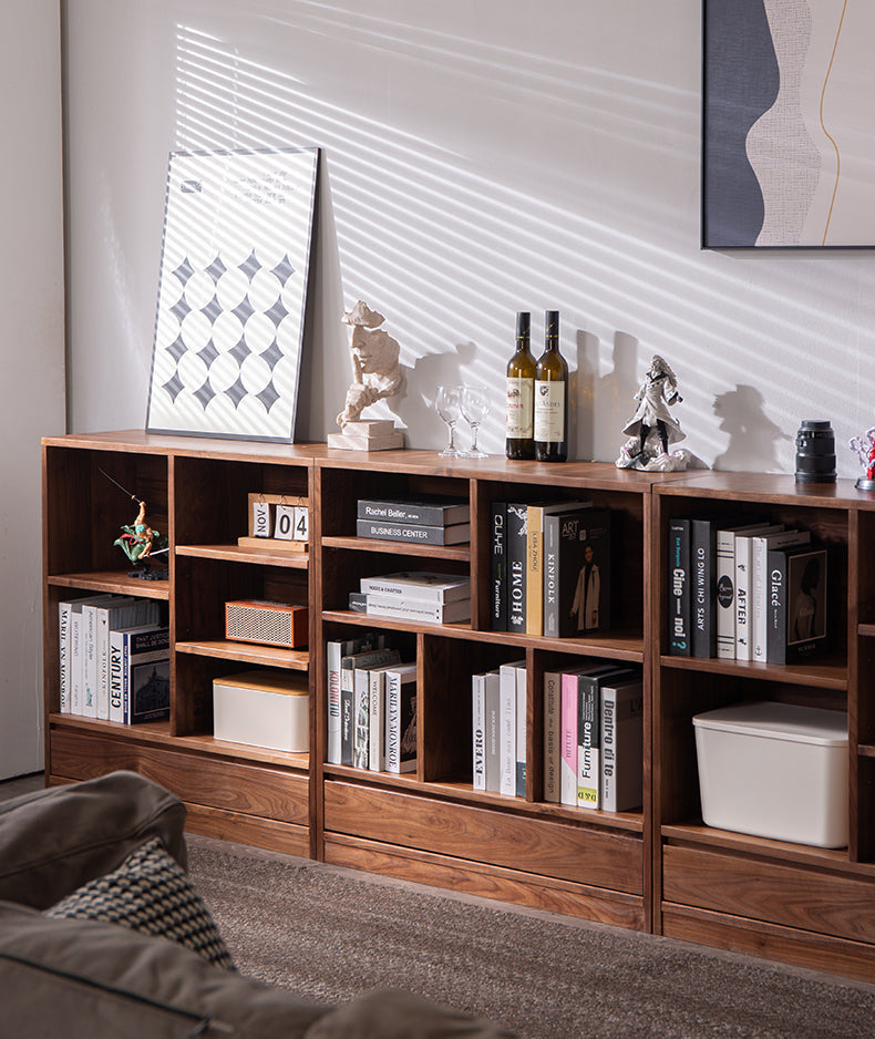 Mazonvintage-Harmonic Solid Walnut Square Bookcase
