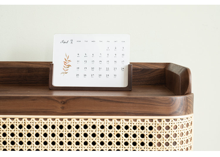Mazonvintage-Epicure Solid Walnut Wood Rattan Shoe Cabinet