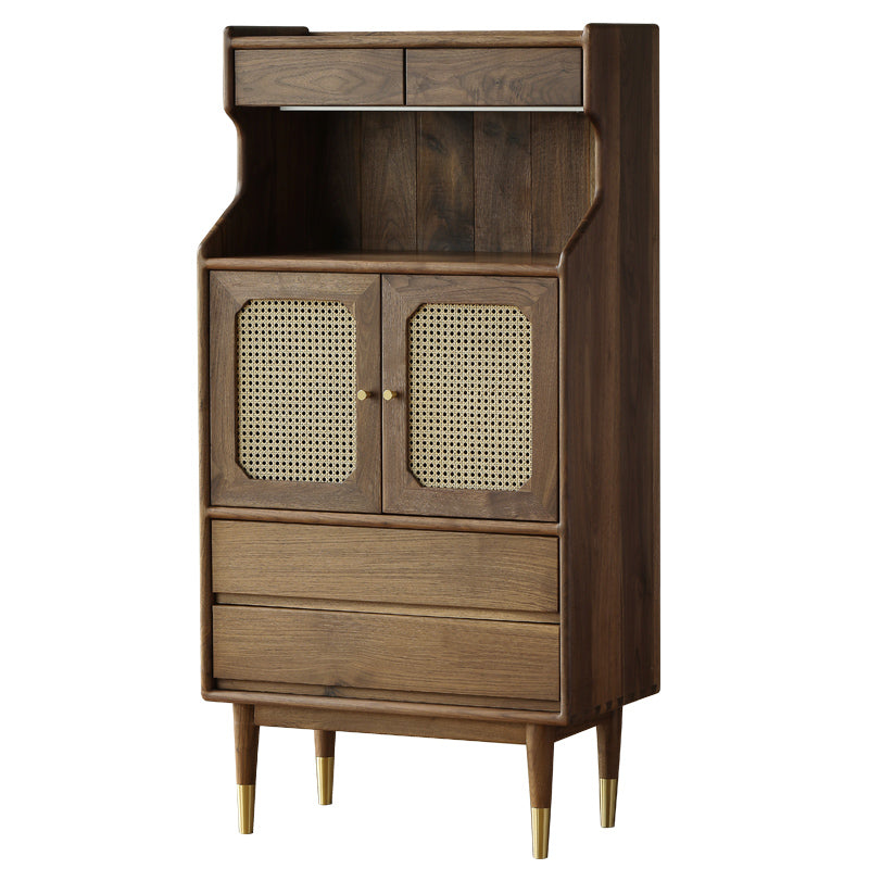 Mazonvintage-French Multi-Layers Solid Wood Cabinet with Rattan Door