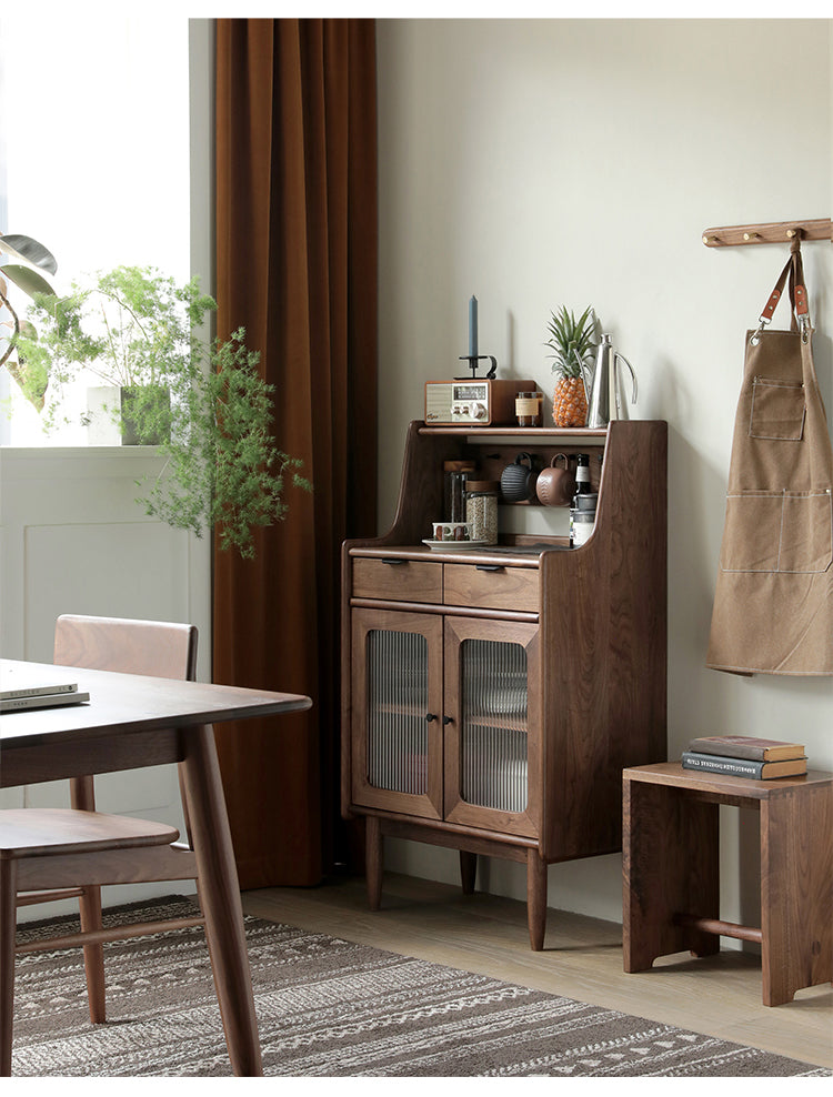 Mazonvintage-Small Black Walnut Wood Kitchen Cabinets