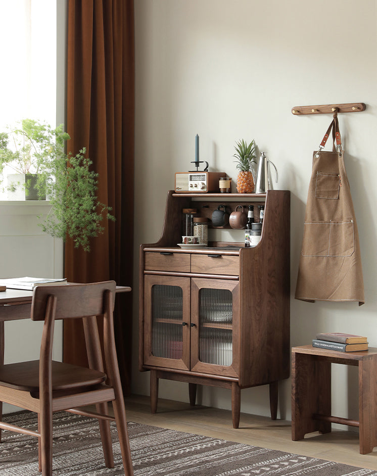 Mazonvintage-Small Black Walnut Wood Kitchen Cabinets