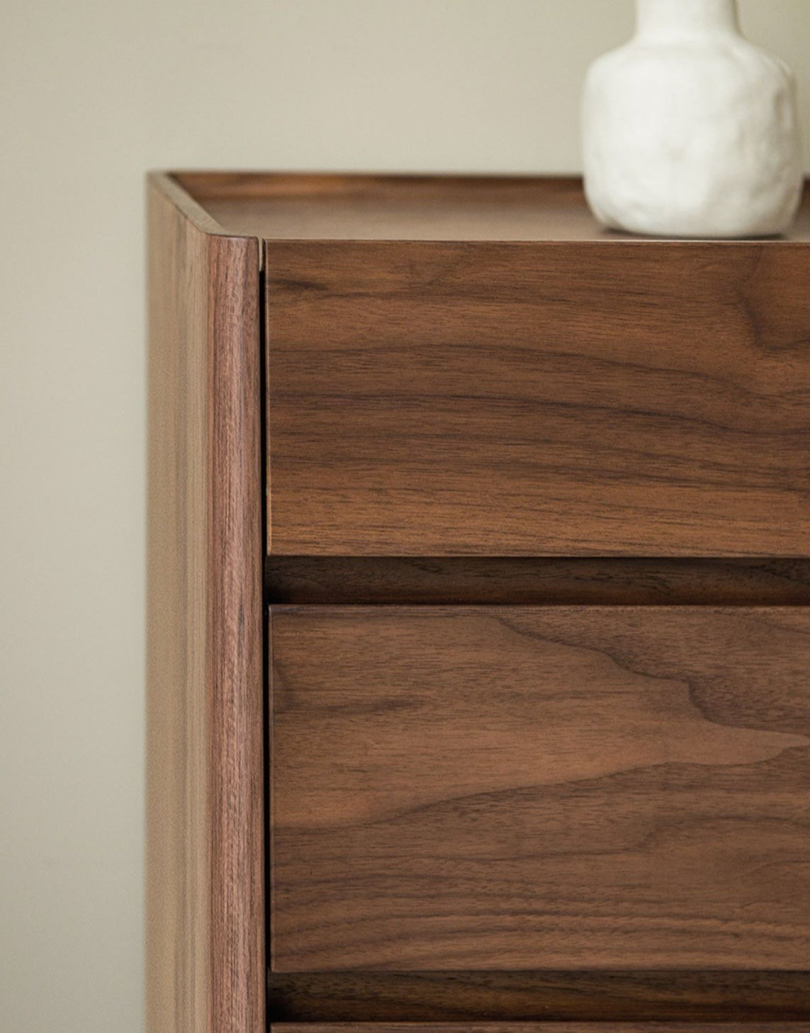 Mazonvintage-Layer Upon Layer in Balance Solid Walnut Wood Dresser with 5 Drawers