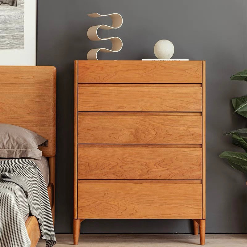 Mazonvintage-Layer Upon Layer in Balance Solid Walnut Wood Dresser with 5 Drawers