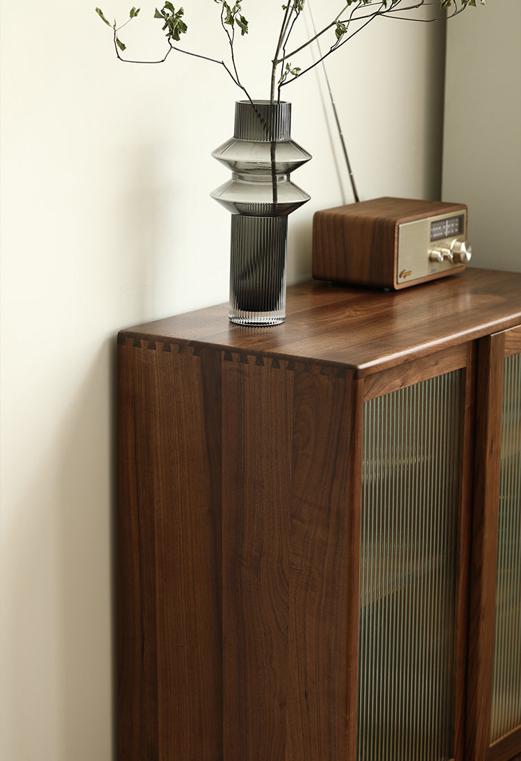 Mazonvintage-Epic Small Square Walnut Wood Storage Cabinet