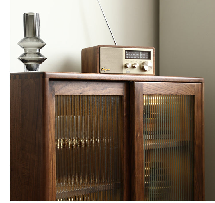 Mazonvintage-Epic Small Square Walnut Wood Storage Cabinet