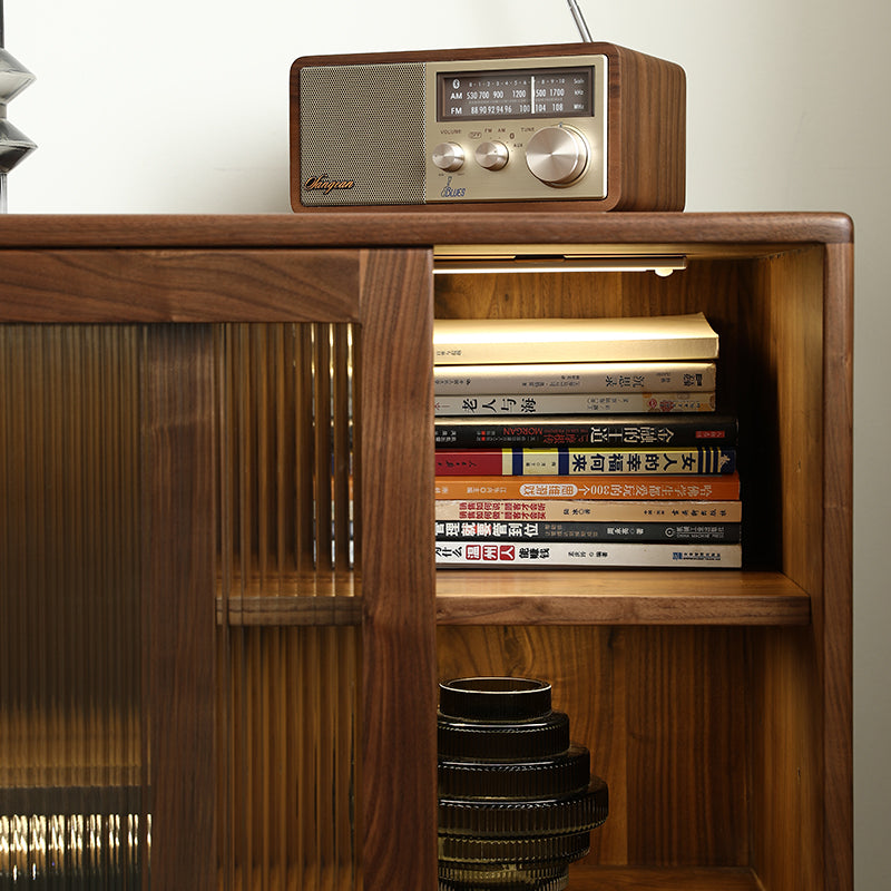 Mazonvintage-Epic Small Square Walnut Wood Storage Cabinet