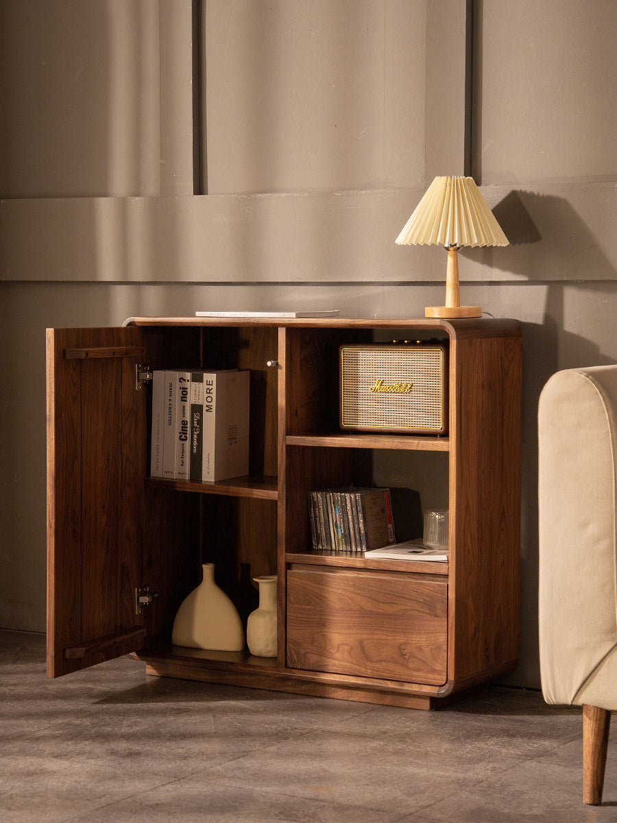 Mazonvintage-Serenity Solid Walnut Wood Accent Cabinet