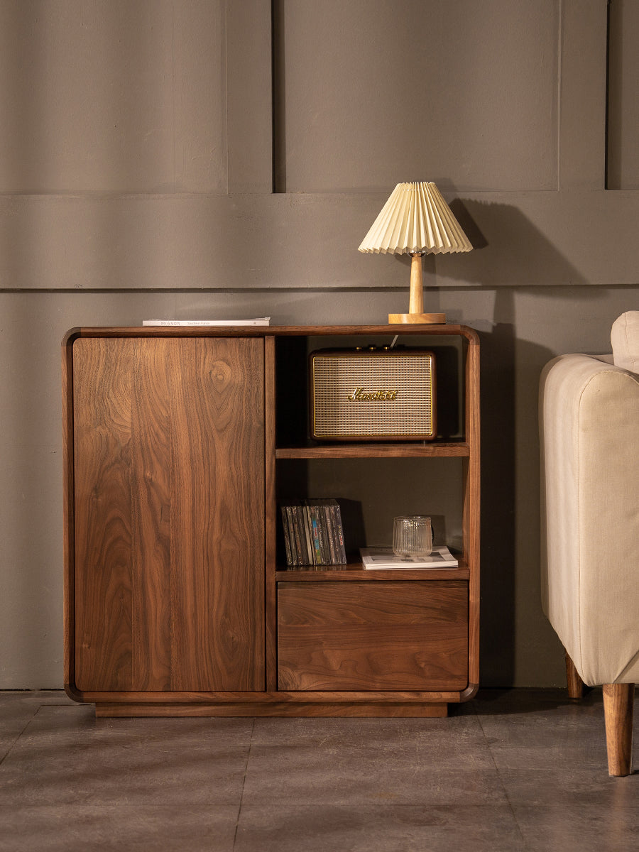 Mazonvintage-Serenity Solid Walnut Wood Accent Cabinet