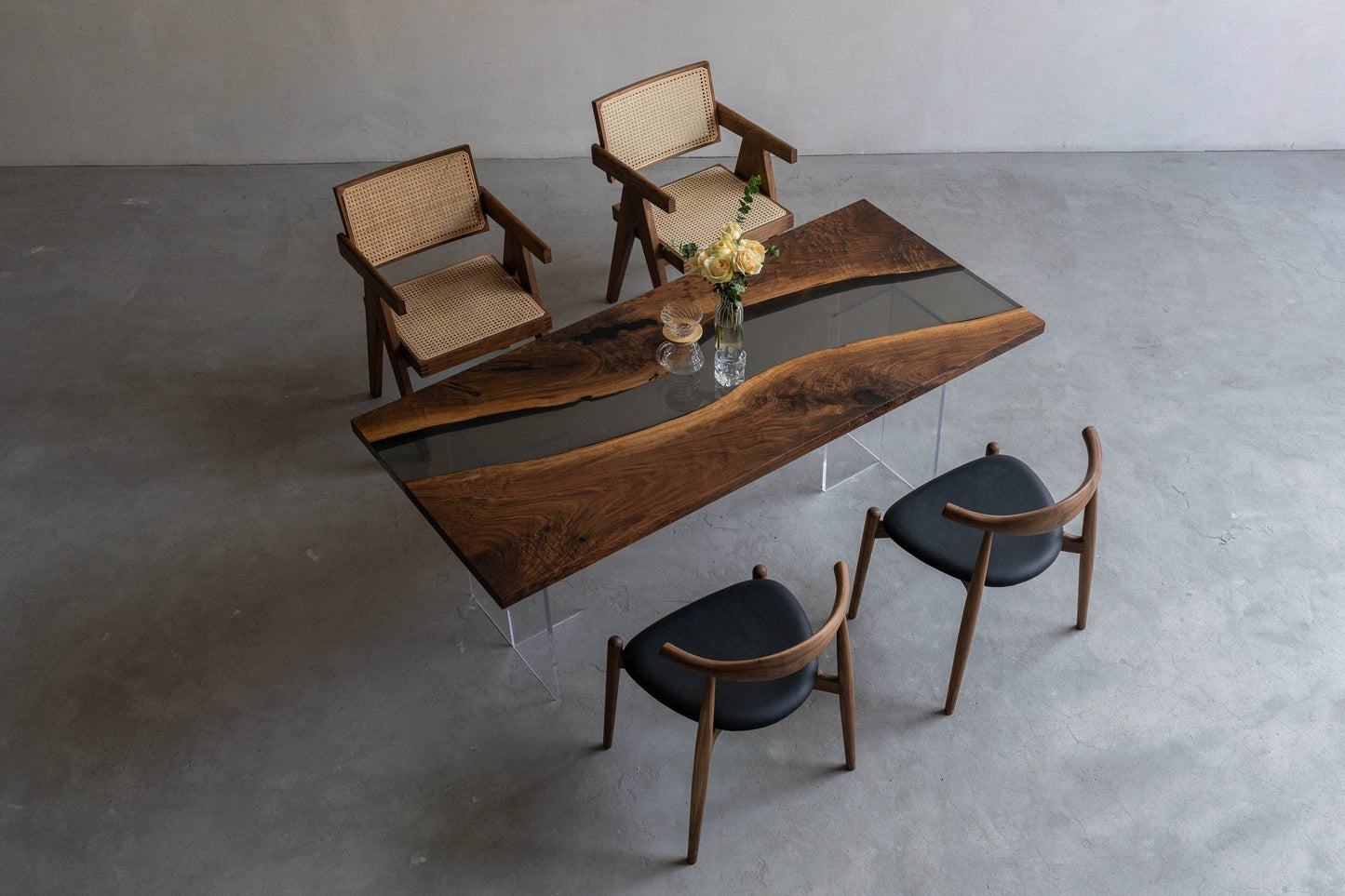 Mazonvintage-Custom solid America walnut Epoxy Resin River Table