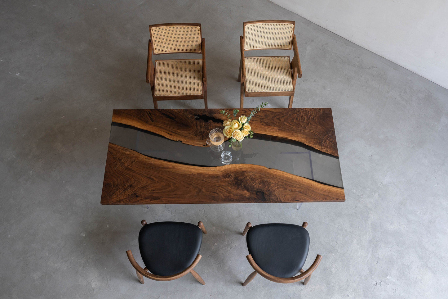 Mazonvintage-Custom solid America walnut Epoxy Resin River Table