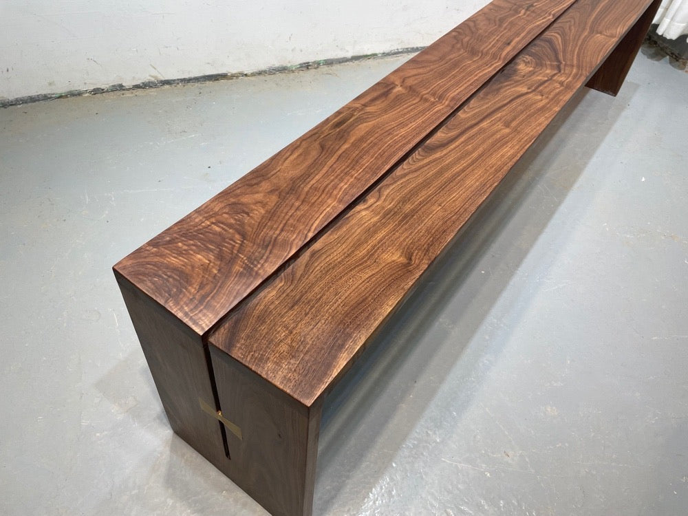 Mazonvintage-Solid Black Walnut Wood Bench