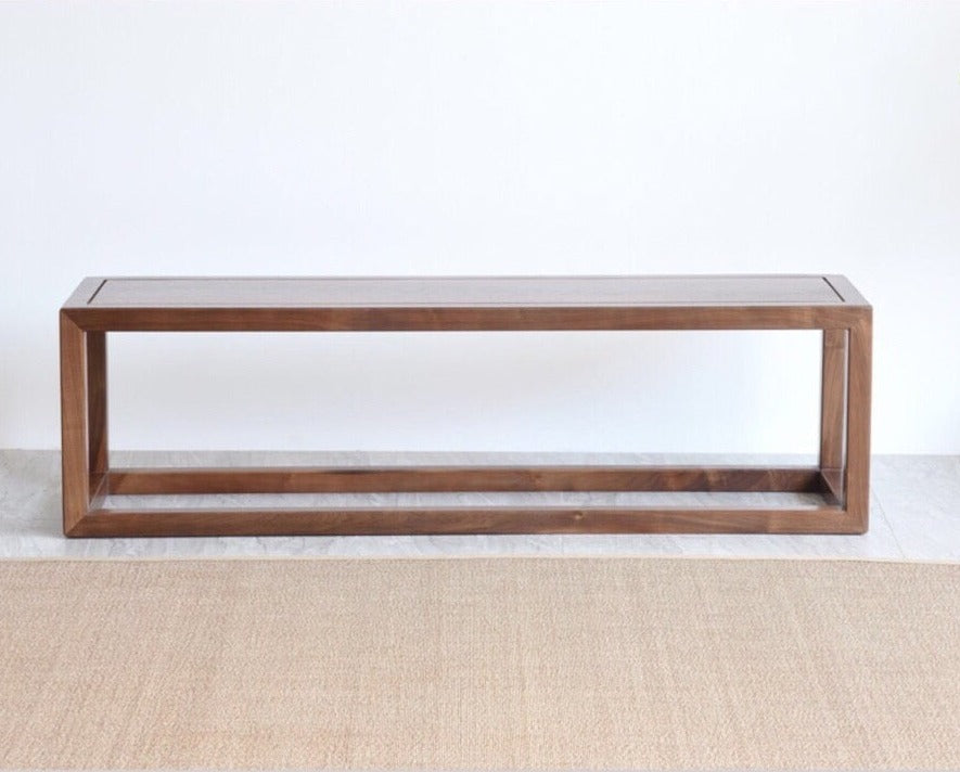 Mazonvintage-Mortise-Tenon Structure Black Walnut Wood Bench
