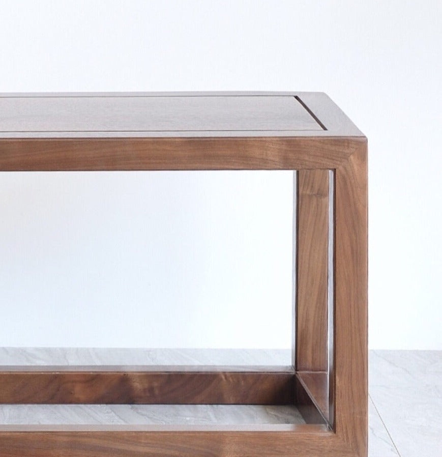 Mazonvintage-Mortise-Tenon Structure Black Walnut Wood Bench