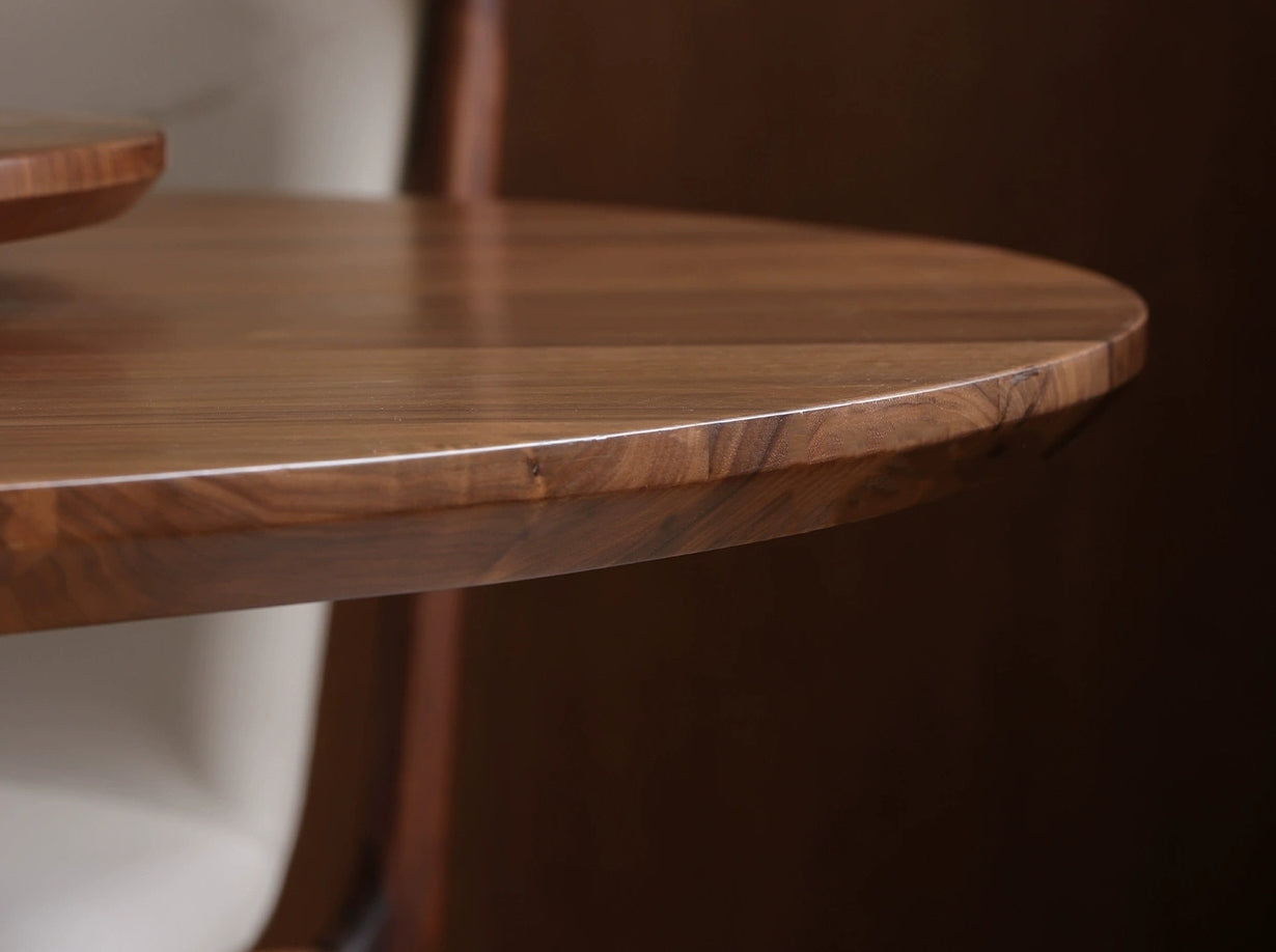 Mazonvintage-Prestige Workspace Black Walnut Wood Round Table