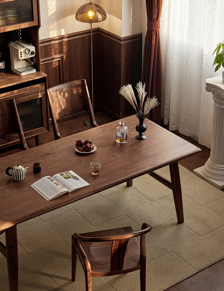 Mazonvintage-Modern Elegance Solid Black Walnut Wood Table